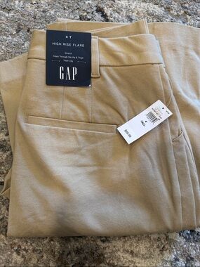 GAP High Rise Flare Pants in Tan